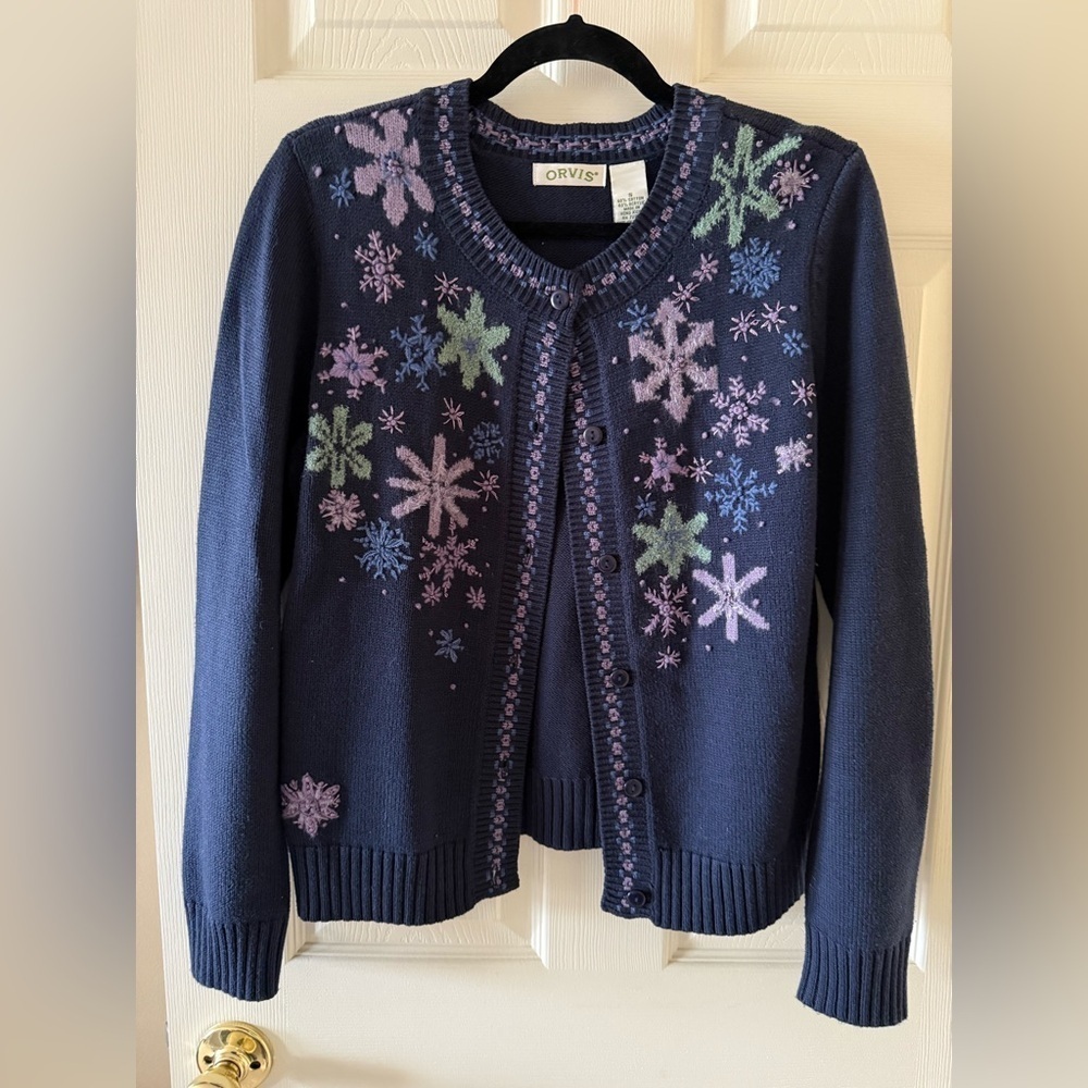 Orvis snowflake cardigan • Woman’s small